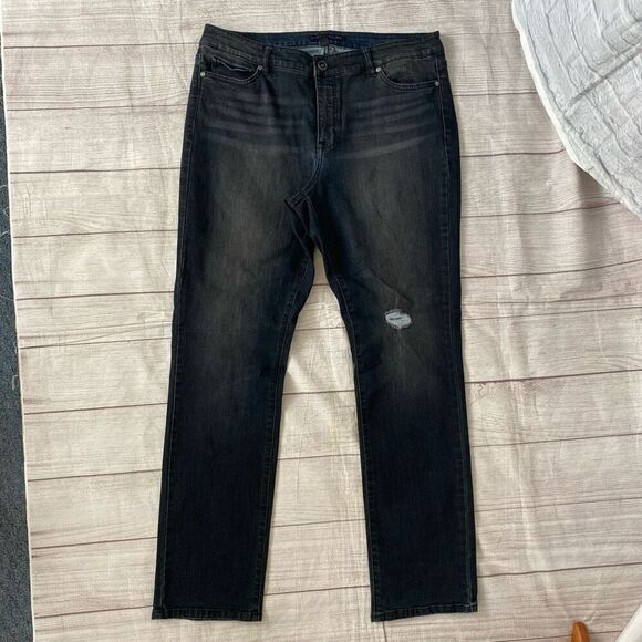 Code Bleu women 16 maya straight distressed blue jeans - Picture 1 of 11